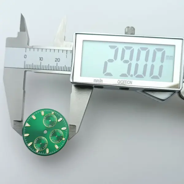 Green Luminous VK63 Watch Dial 29mm for Men - Image 5