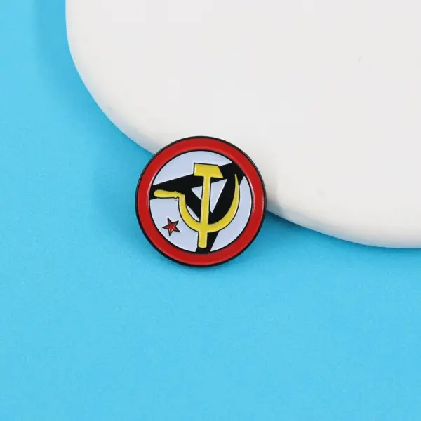 Star Hammer Sickle Badge Enamel Pin Fashion Jewelry - Image 5