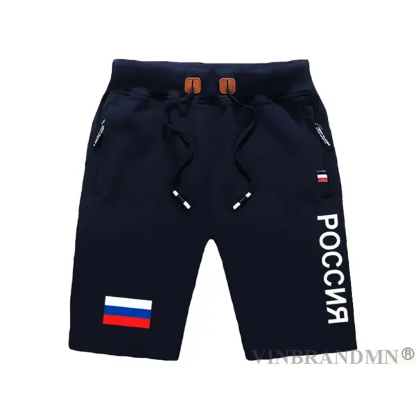 Russian Federation Flag Men's Beach Shorts RU - Image 8