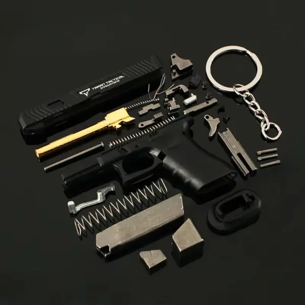 Mini Alloy Gun Keychain Model 1:3 Disassemble Toy - Image 3