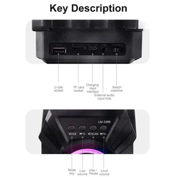 Portable Bluetooth Speaker with 500mAh Battery - Image 5