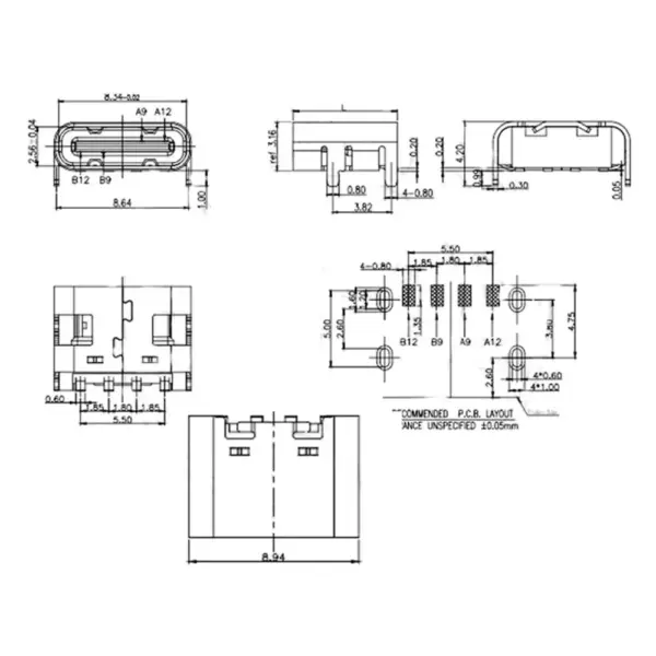 10-50pcs USB Type C SMT Socket Connector for PCB - Image 2