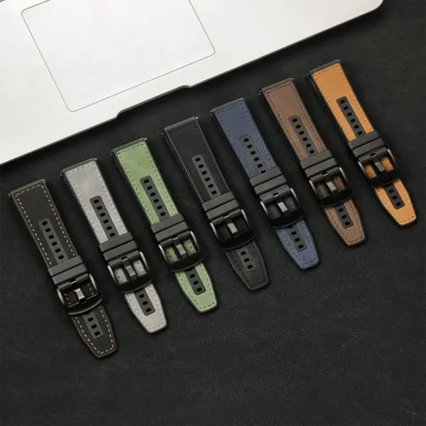 22mm Leather Breathable Sport Strap for Huawei Watch GT4 - Image 2