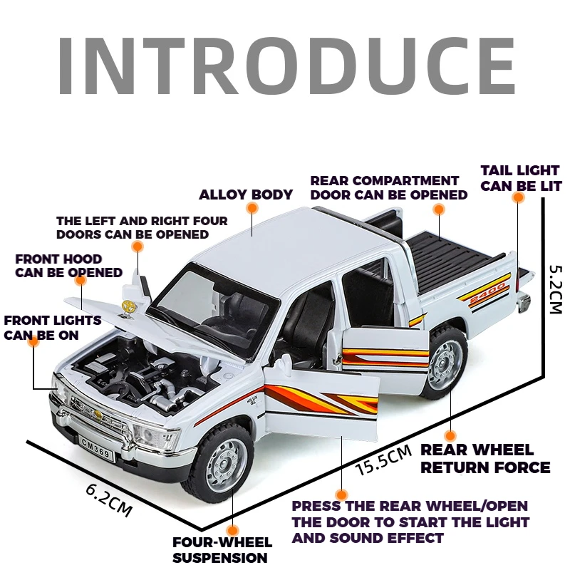 1:32 Toyota Hilux Off Road Diecast Model 3 1:32 Toyota Hilux Off Road Diecast Model - Image 3
