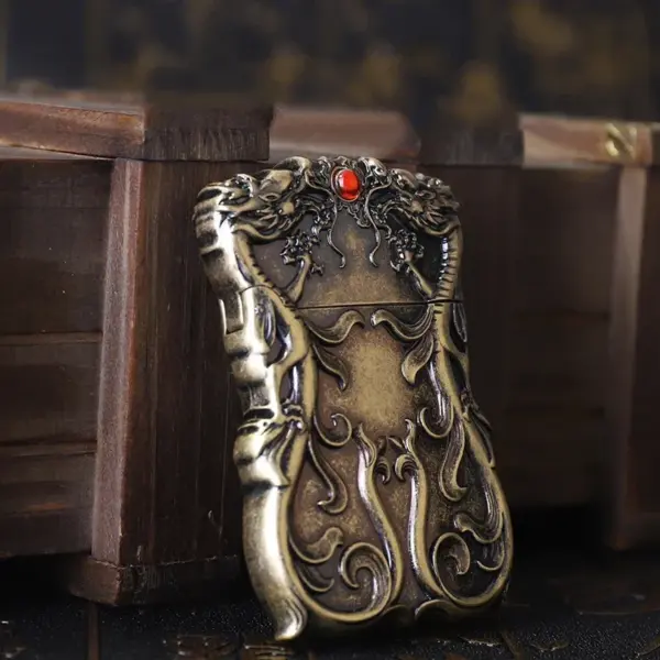 ZORRO Kerosene Lighter Dragon Embossed 62mm - Image 2