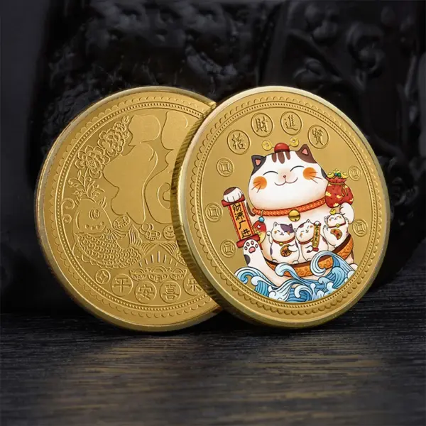 Chinese Lucky Cat Coins Souvenir Collectible - Image 5