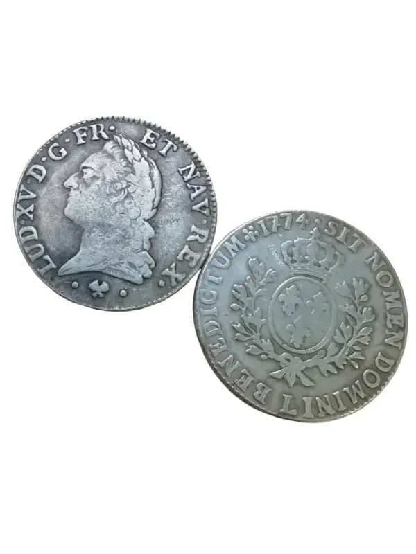 Louis XV Silver Replica 1 Ecu Coin 1770-1774 - Image 9