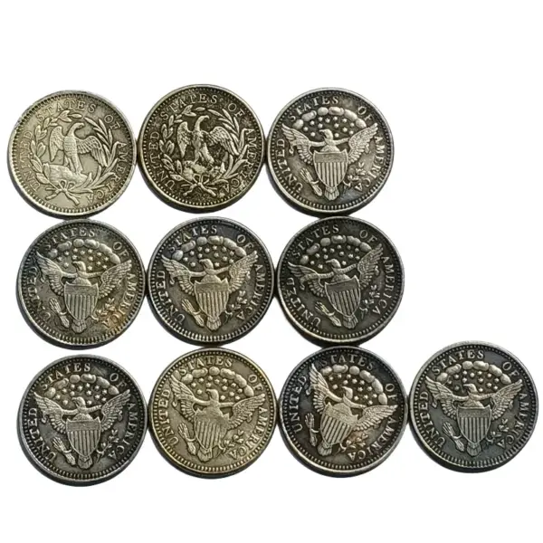 Replica Set of 10 Antique US Dimes 1796-1807 - Image 2