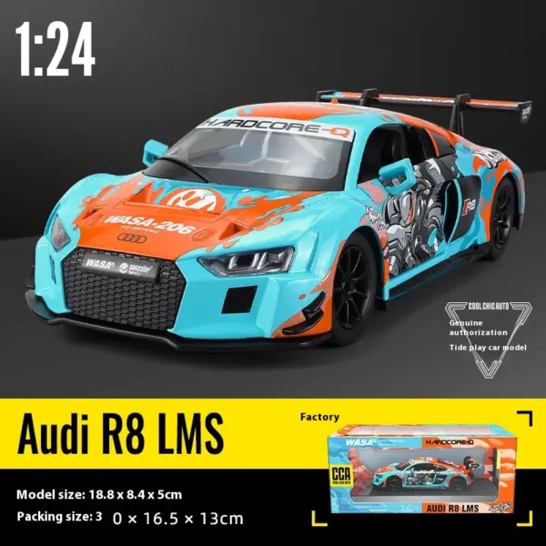 1:24 Audi R8 LMS WASA Metal Diecast Model Car - Image 12
