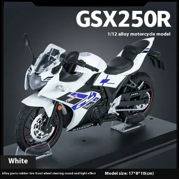 1:12 Suzuki GSX-250R Diecast Motorcycle Model - Image 10