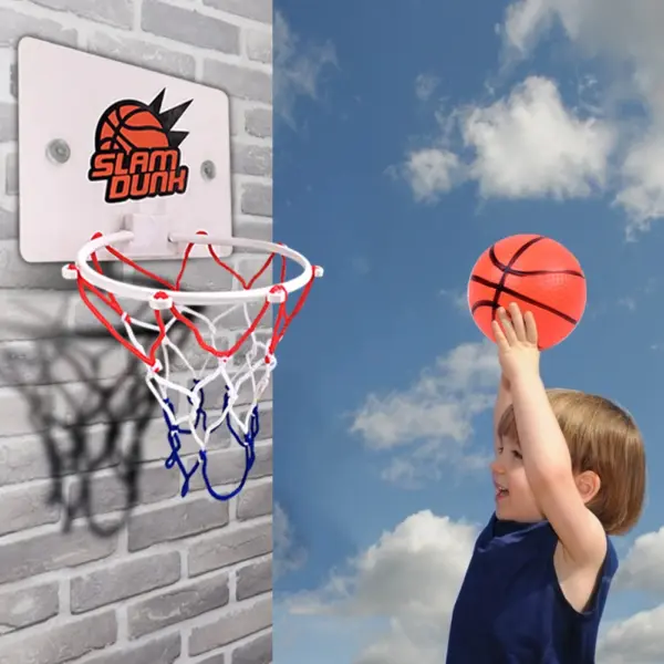 Mini Indoor Basketball Hoop Set with Ball and Pump - Image 3