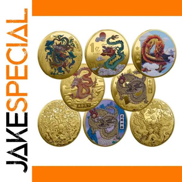 2024 Chinese Dragon Lucky Coin Gold Plated Collectible
