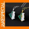 Algeria Map Flag Pendant Necklace in Steel