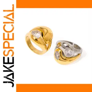 Stainless Steel Zirconia Diamond Ring for Women