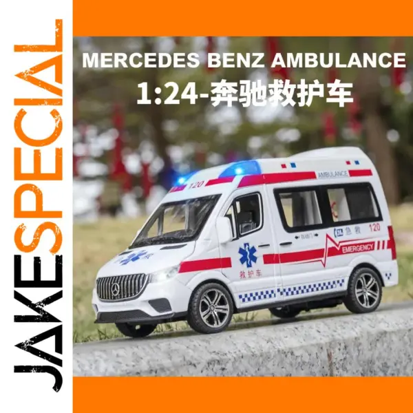 1:24 Metal Ambulance Car Model with Sound