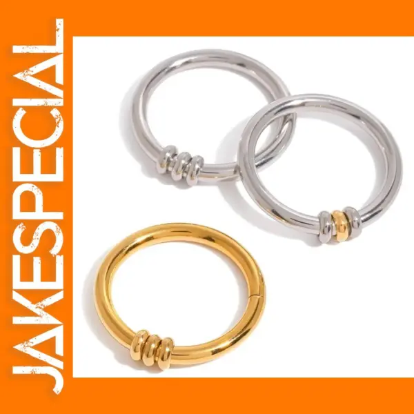 Waterproof Stainless Steel Pendant Hoop Rings