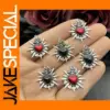 6pcs Flaming Sacred Heart Charms Pendant Set