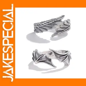 Vintage Angel Wing Demon Eye Ring