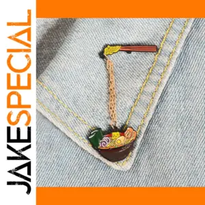 Japanese Porpoise Ramen Enamel Brooch Pin