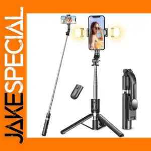 Extended Bluetooth Selfie Stick with Tripod Light