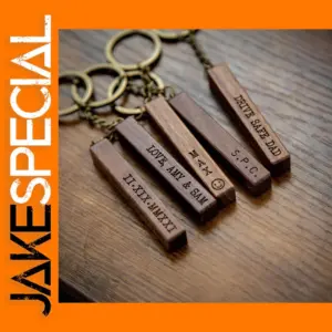 5 PCS Walnut Keychain Blanks for DIY Engraving