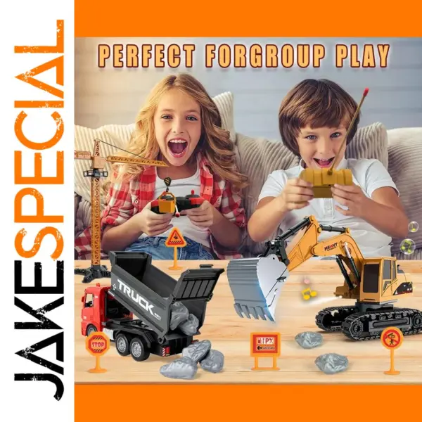 6-Channel RC Construction Vehicles Set for Kids