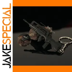 Mini FAMAS Gun Keychain Model Jewelry Weapon Metal Pendant