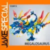 Green Double-Headed Dragon Building Blocks Set
