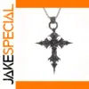 Vintage Gothic Skull Jesus Cross Pendant Necklace