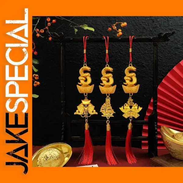 Gold-Plated Zodiac Snake Pendant for 2025