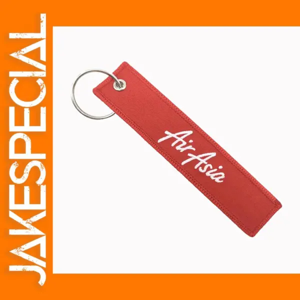 Air Asia Red Embroidered Keychain Accessory