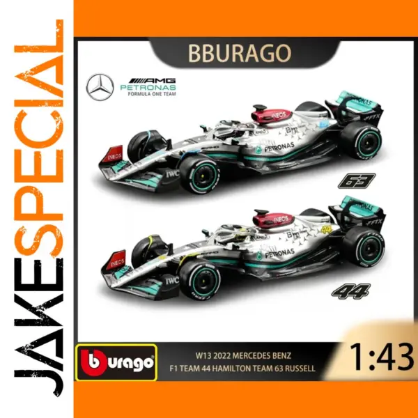 Bburago 1:43 Scale Mercedes W13 F1 Model Car