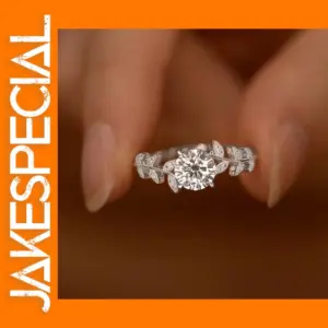Leaf Design Cubic Zirconia Ring for Elegance