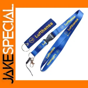 Lufthansa Double Sided Embroidered Lanyard Keychain