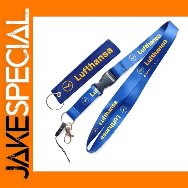 Lufthansa Double Sided Embroidered Lanyard Keychain