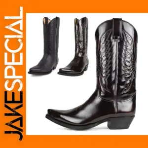 Men's Western Cowboy Boots Mid-Calf Leather