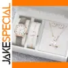 Women's Quartz Watch Set with Jewelry 6PCS