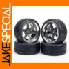 12mm Hex Rubber RC Car Wheels Set for 1:10 On-Road
