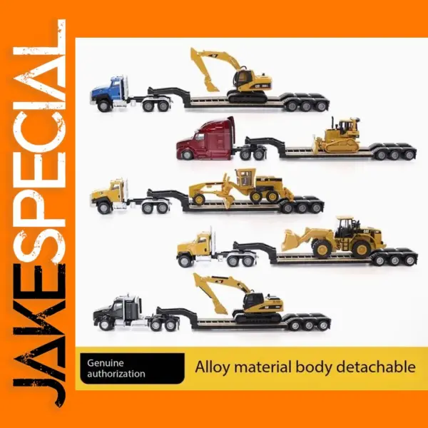 1/87 Alloy Semi Tractor Lowboy Trailer Model
