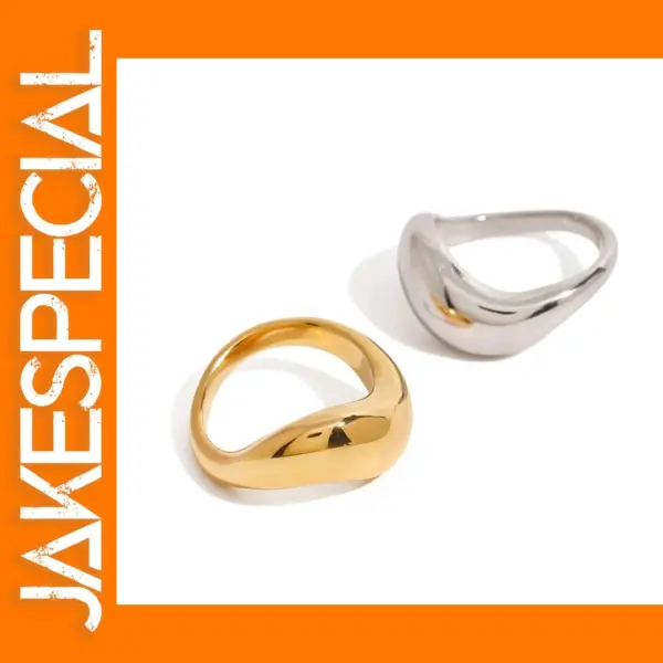 Unisex 18k Gold Stainless Steel Irregular Ring