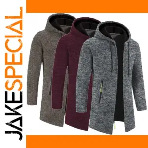 Men's Hooded Fleece Zip Jacket for Winter