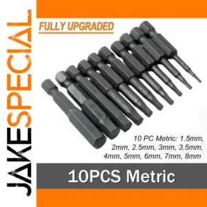 10 Pcs Hex Head Allen Wrench Drill Bit Set