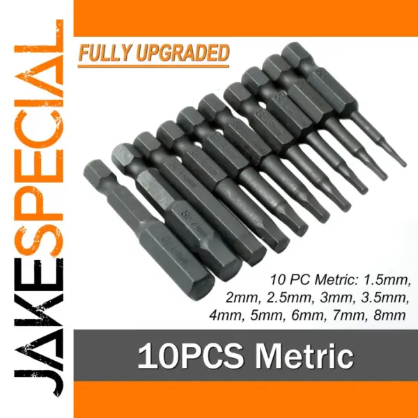 10 Pcs Hex Head Allen Wrench Drill Bit Set