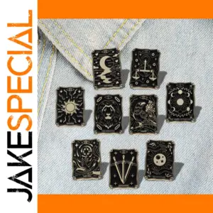 Gothic Enamel Brooch with Sun and Moon Design