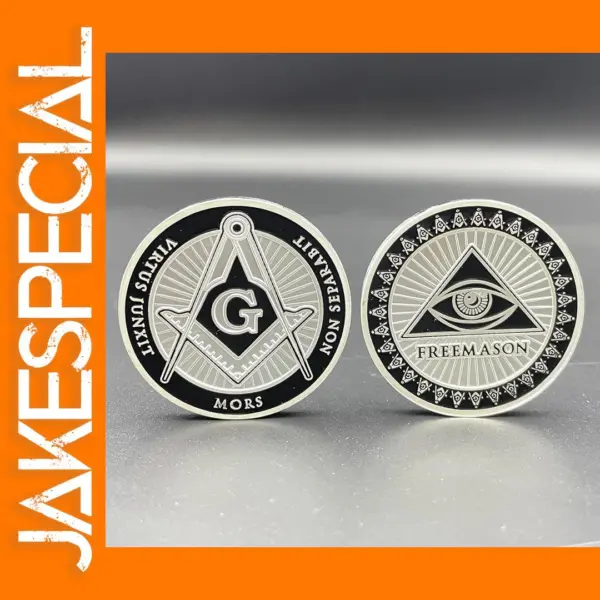 Masonic Symbols Silver Replica Coin for Collectors