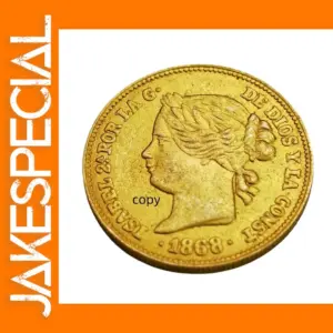 1868 Isabella II Golden Replica Coin