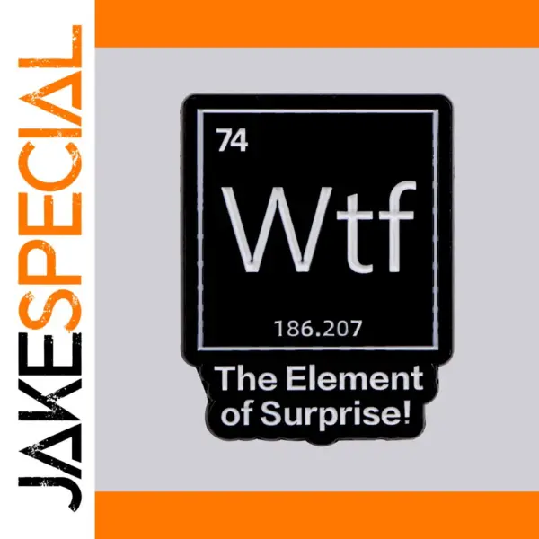 Wtf Element 74 Enamel Brooch Pin