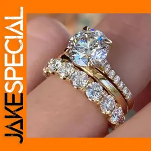 Luxury Gold Color Zirconia Ring Set for Women