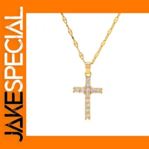 Stainless Steel 18K Gold Plated Cross Necklace