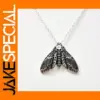 Gothic Moth Skull Necklace for Women